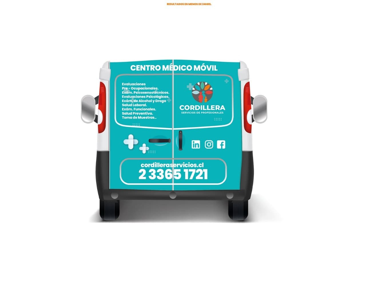 Vista trasera del Centro Médico Móvil